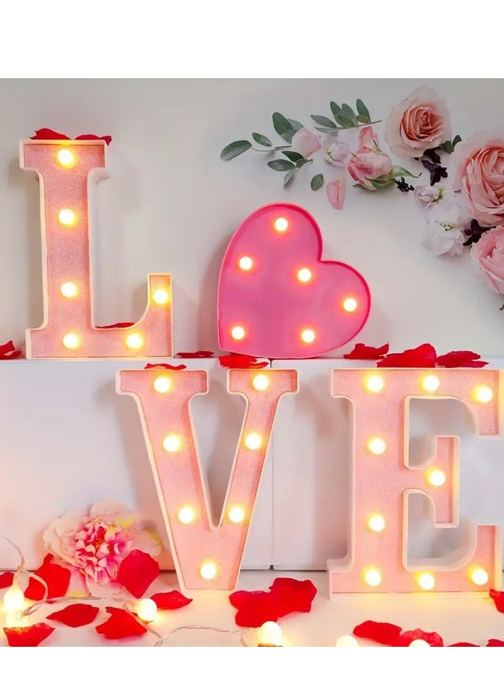 Vitacelli I Love YUO Logo Light, 4 LED Love Combination Luminous Letters, Valentine's Day Gift, Wedding Logo, Engagement Logo Love  - Image 1