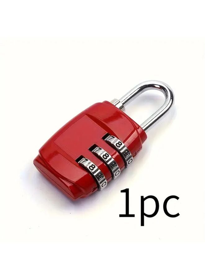 Red Mini Combination Padlock Anti Theft for Home Gym Lockers Drawers Luggage - Image 1
