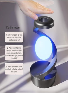 YOMNA Modern Spiral Levitation Bedside Lamp with 3D RGB LED Floating Ball & Wireless Charger – Unique LED Desk Light for Bedroom, Living Room & Office Decor  - Image 3