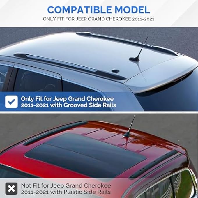 rayihni 260 LBS Roof Rack Cross Bars Fit for Jeep Grand Cherokee 2011-2021 Aluminum Anti-Theft Rooftop Cargo Carrier Crossbars Accessories - Image 2