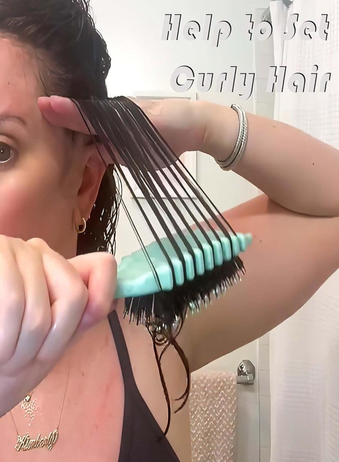Akshunit Curly Hair Comb Detangler Hair Brush Small Waist Bounce Curl Air Cushion Comb Bristle Hair Styling Brush Suitable for Dry And Wet Hair - Image 5