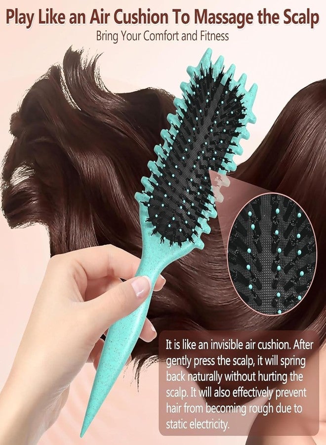 Akshunit Curly Hair Comb Detangler Hair Brush Small Waist Bounce Curl Air Cushion Comb Bristle Hair Styling Brush Suitable for Dry And Wet Hair - Image 3