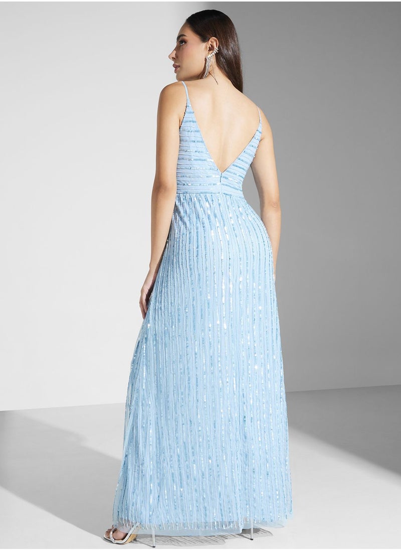 Namshi x Embellished Dress Wth Slit  - Image 2
