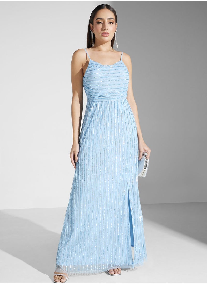 Namshi x Embellished Dress Wth Slit  - Image 1