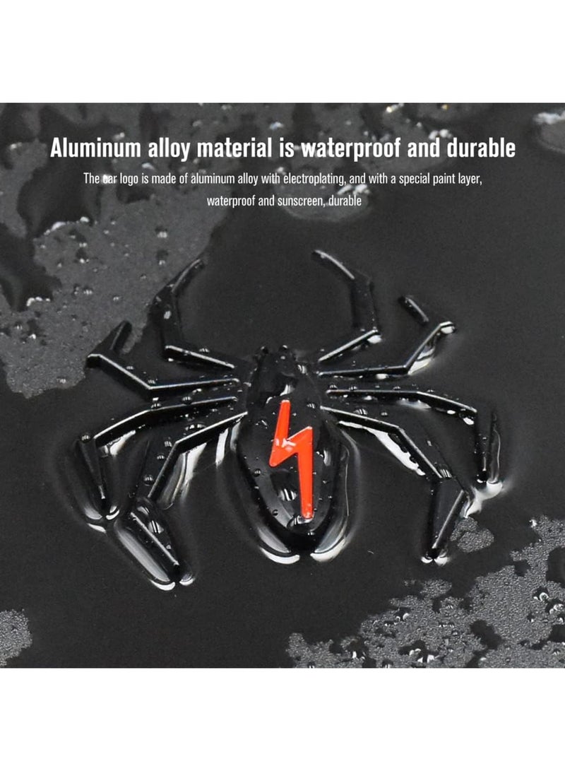 SOLARAE 4 pcs Car 3D Logo Metal Spider Emblem Badge Sticker, 3D Logo Metal Chrome Spider Badges Sticker, Self Adhesive Black Spider Badge Cartoon Premium Automotive Motorcycle Decals,Black - Image 4