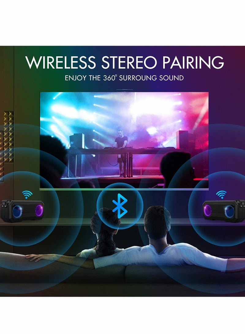 Excefore Portable Bluetooth Speaker,IPX7 Waterproof Wireless Speaker with 16W Loud Stereo Sound, Outdoor Speakers with Bluetooth 5.0, 12H Playtime  - Image 3