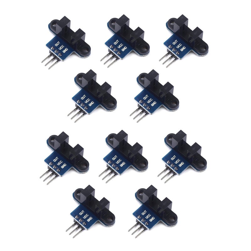 Teyleten Robot IR Infrared Slotted Optical Optocoupler Module Speed Measuring Sensor 3.3V to 5V Photo Interrupter Sensor for Arduino 10pcs - Image 1