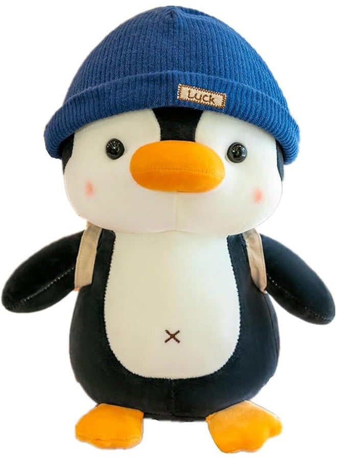 أجريون ​  دمية بطريق محشوة، ٩ بوصة حيوانات محشوة بطريق ناعمة محشوة لطيفة سفر مع قبعة حقيبة ظهر دمية إلقاء دمية محشوة لأولاد بنات. - Image 1