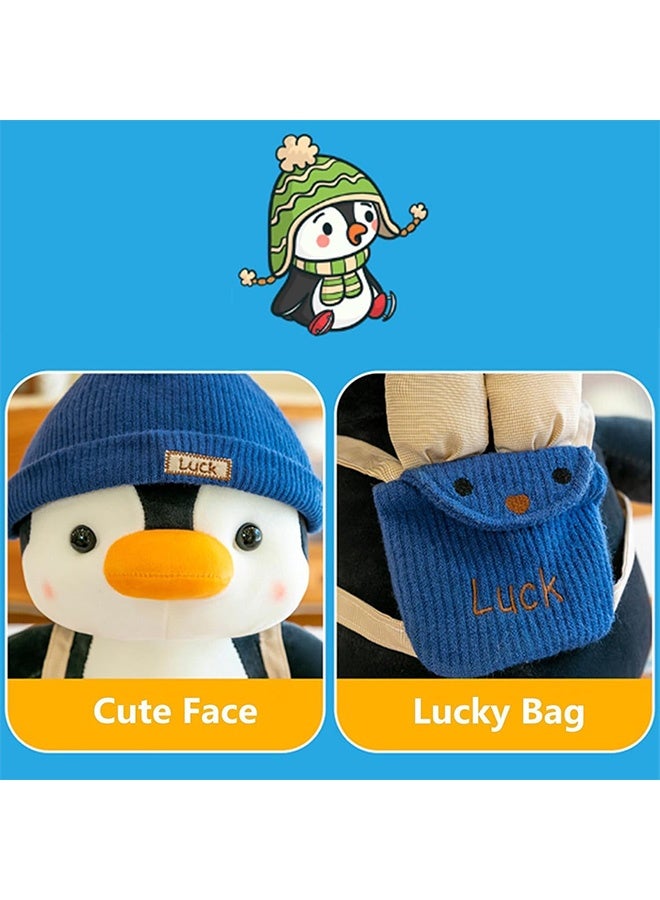 أجريون ​  دمية بطريق محشوة، ٩ بوصة حيوانات محشوة بطريق ناعمة محشوة لطيفة سفر مع قبعة حقيبة ظهر دمية إلقاء دمية محشوة لأولاد بنات. - Image 3