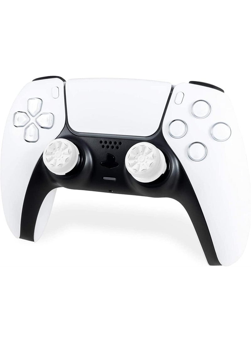 أغطية عصا تحكم بتصميم Galaxy Purple لجهاز PS4 و PS5 – أغطية سيليكون بيضاء، عبوة من قطعتين (واحدة عالية الارتفاع وواحدة متوسطة)، أغطية مانعة للانزلاق لتحسين دقة الألعاب - Image 4