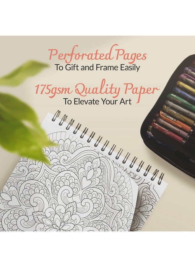 كولور إت كتاب تلوين للبالغين من Mandalas To Color Volume Vi Spiral Bound، 50 تصميمًا من تصميمات ماندالا مع صفحات مثقوبة وغطاء خلفي مقوى ونشاف حبر للفنون والحرف اليدوية للبالغين - Image 5
