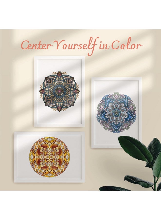 كولور إت كتاب تلوين للبالغين من Mandalas To Color Volume Vi Spiral Bound، 50 تصميمًا من تصميمات ماندالا مع صفحات مثقوبة وغطاء خلفي مقوى ونشاف حبر للفنون والحرف اليدوية للبالغين - Image 2