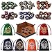 Grajar DD Dice Set with Characters Pattern Dice Pouches 42 Pcs polyhedral dice Set PU Leather and Velvet dice Tray for Dungeons and Dragons DD RPG MTG Table Games Starry Sky - Image 2