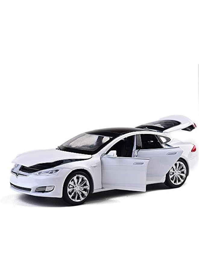 Toy Car Model S Alloy Model Cars Pull Back Vehicles 1/32 Scale Car Toys for Toddlers Kids (White) - Image 1