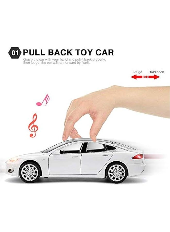 Toy Car Model S Alloy Model Cars Pull Back Vehicles 1/32 Scale Car Toys for Toddlers Kids (White) - Image 3