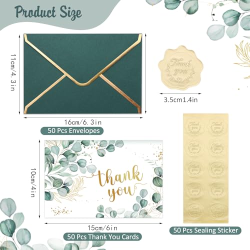 Thboxes 50 Pack Thank You Cards with Envelopes, 4x6 Inch Thank You Cards Bulk Blank Notes Card with Envelopes & Stickers for Wedding, Baby Shower, Birthday, Easter, Graduation, Mother's Day, Teacher's Day - Image 2