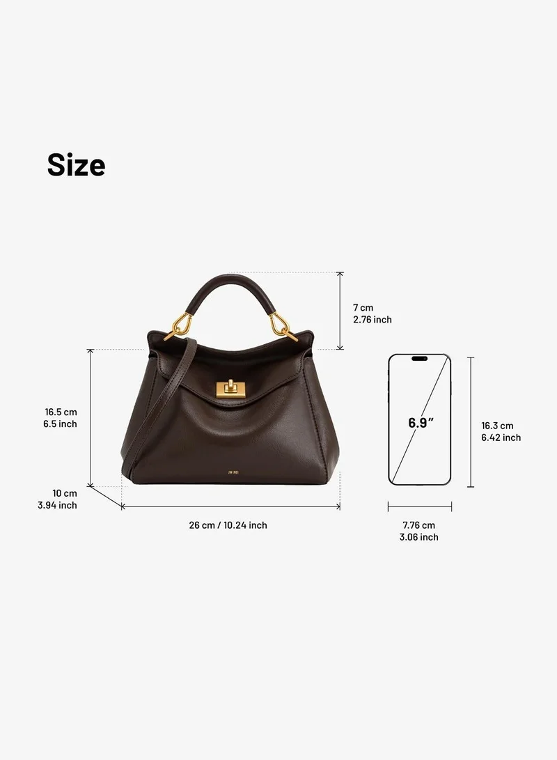 Jw Pei dark brown Lucia Classic Top Handbag for Women | Best Price UAE