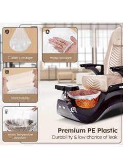 STORE77 STORE77® Premium Disposable Spa Chair Liners Elastic Bags, Pedicure Bowl Liners with Enhanced Thickness and Pedicure Liners Disposable Optimal Fit for Most Chair Spas, Foot Bath, Foot Tub, Clear - 100 PCS  - Image 3