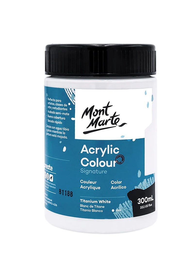 Mont Marte لون أكريليك مميز 300 مل المحتوى أبيض تيتانيوم - Image 1