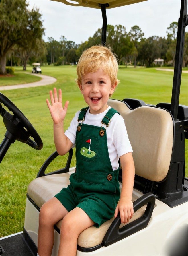 طقم ملابس جولف ملون للأطفال الصغار من Xnqiwq، يتضمن رومبير جولف Hole In One وشورت بحمالات (أخضر داكن، 2-3 سنوات) - Image 4