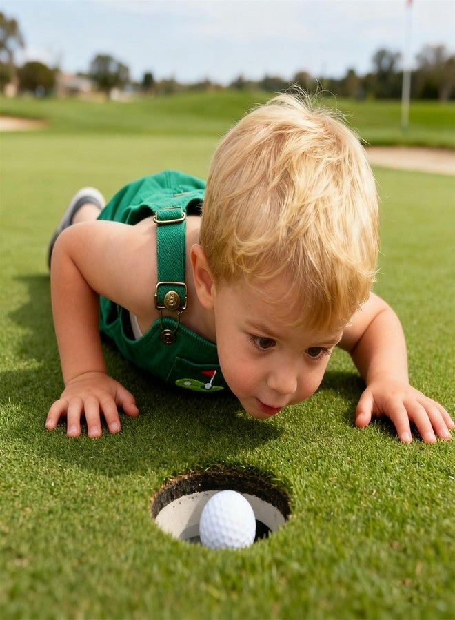 طقم ملابس جولف ملون للأطفال الصغار من Xnqiwq، يتضمن رومبير جولف Hole In One وشورت بحمالات (أخضر داكن، 2-3 سنوات) - Image 3