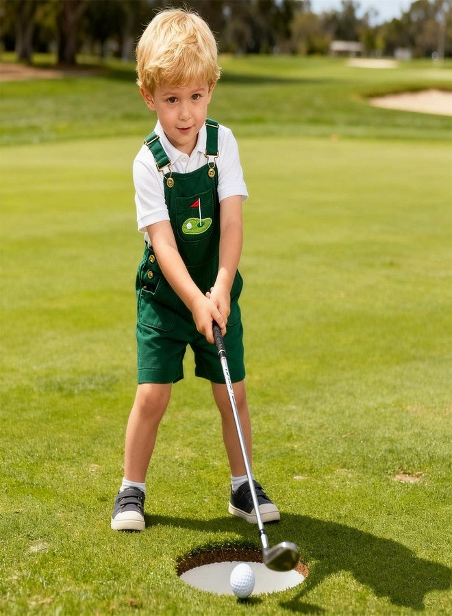 طقم ملابس جولف ملون للأطفال الصغار من Xnqiwq، يتضمن رومبير جولف Hole In One وشورت بحمالات (أخضر داكن، 2-3 سنوات) - Image 2