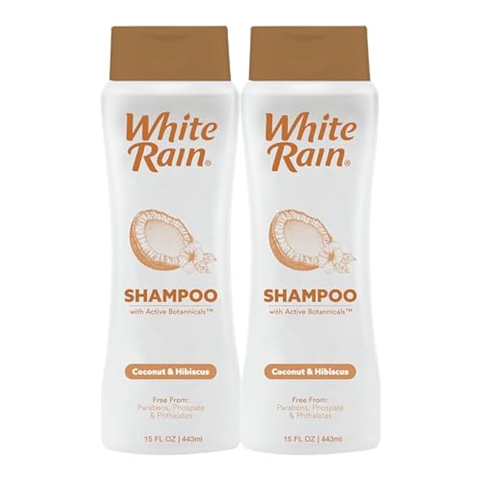 White Rain Moisturizing Shampoo - Coconut & Hibiscus Scent, Pack of 2 (15 fl oz Each), Hydrating Shampoo for Women & Men, Paraben-Free & Cruelty-Free with White Lily, Green Tea & Coconut Extract - Image 1