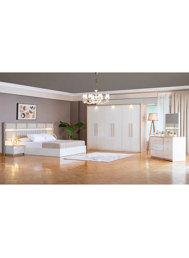 MK Kabbani Furniture مجموعة غرفة نوم كاملة 7 قطع - 180*200 سم مع خزانة ملابس - Image 1