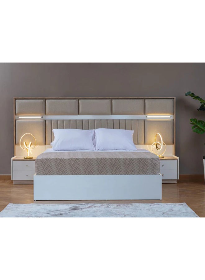 MK Kabbani Furniture مجموعة غرفة نوم كاملة 7 قطع - 180*200 سم مع خزانة ملابس - Image 3