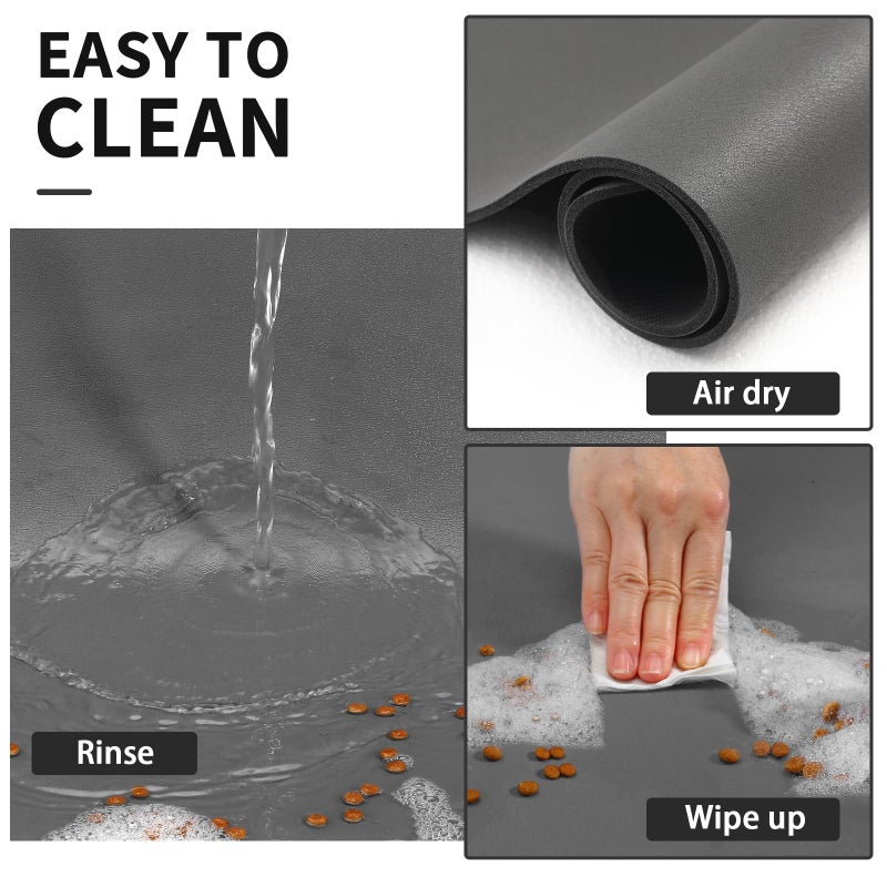 HotLive Dog Food Mat - Absorbent Cat Mat for Food and Water, No Stains Pet Feeding Bowl Mat, Easy to Clean Pet Placemats, Quick Dry Dog Water Dispenser Mat for Messy Drinkers | Paw Dark Grey 12"x 19" - Image 3