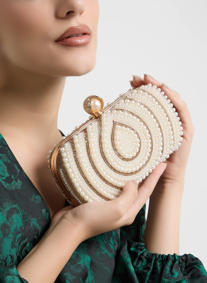 Khizana  Pearl Diamante Clutch Bag for Women | Best Price UAE