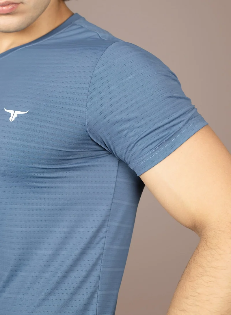 THUGFIT Blue THUGFIT AirmanArmor - Men's Muscle Fit T-Shirt - Blue for Men | Best Price UAE