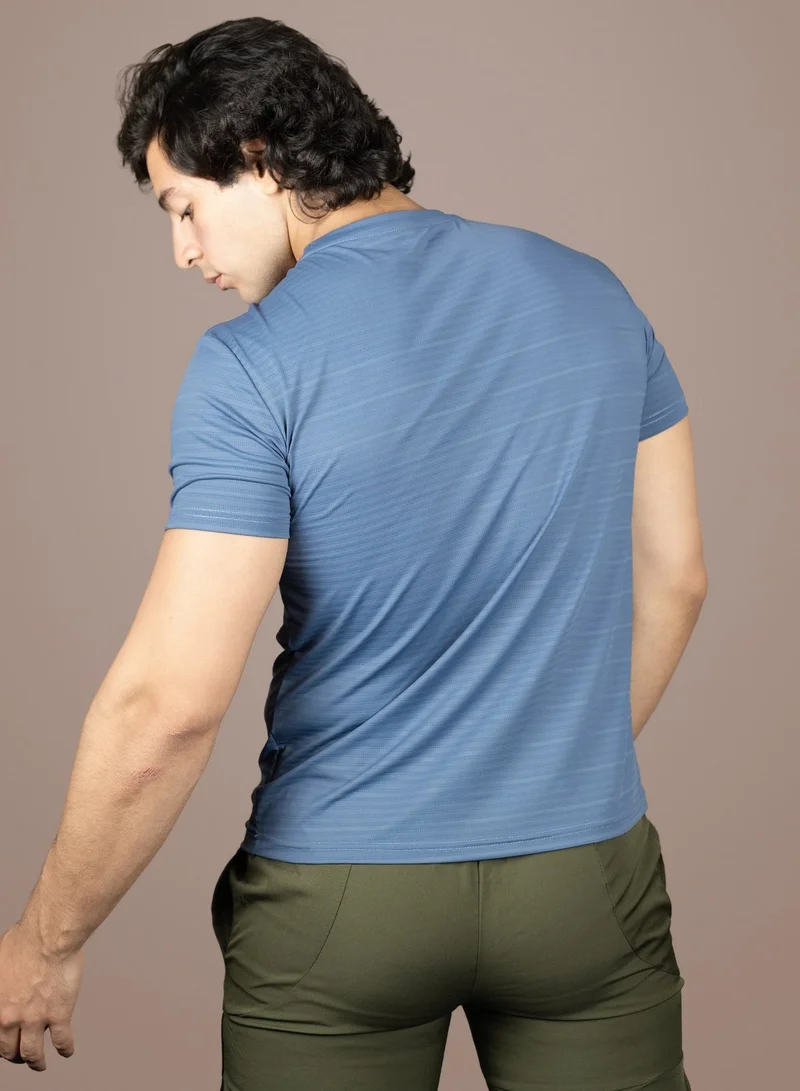 THUGFIT Blue THUGFIT AirmanArmor - Men's Muscle Fit T-Shirt - Blue for Men | Best Price UAE
