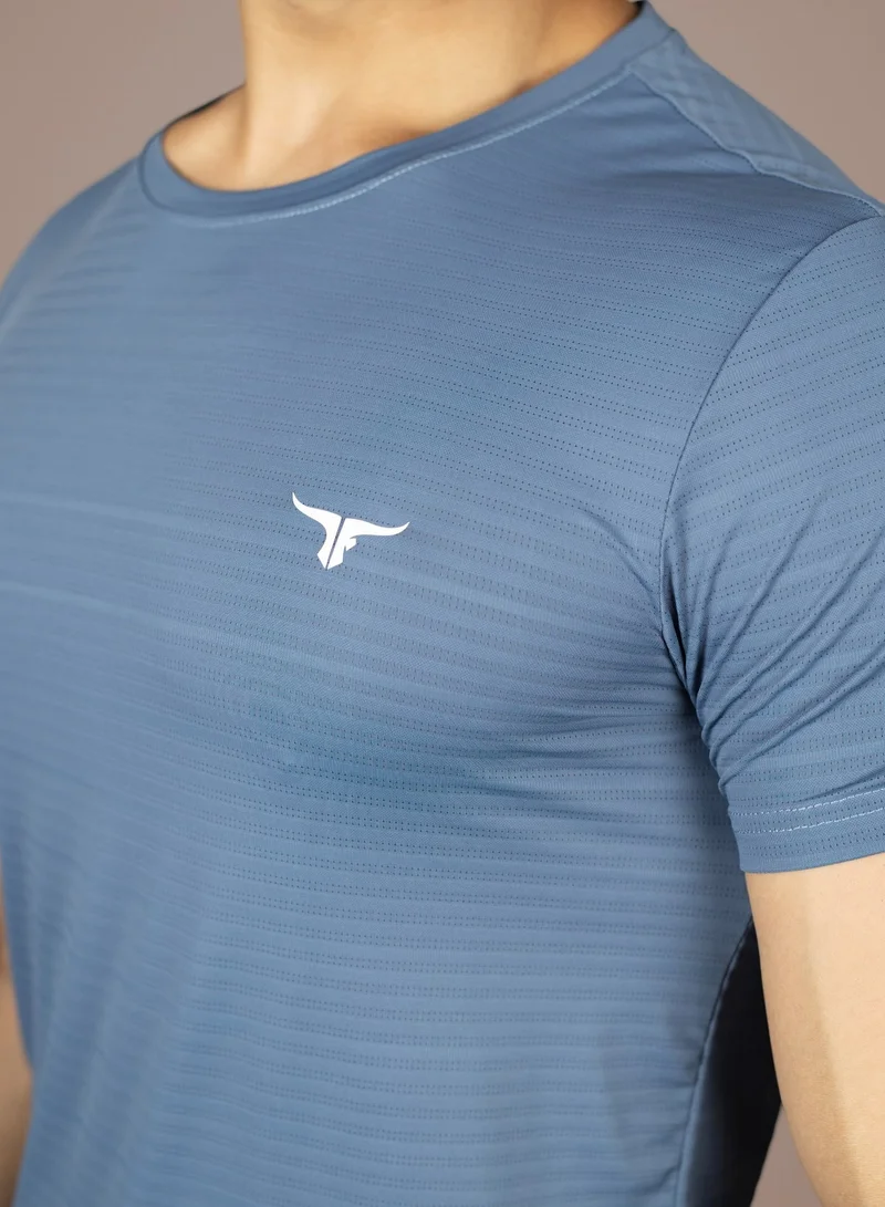 THUGFIT Blue THUGFIT AirmanArmor - Men's Muscle Fit T-Shirt - Blue for Men | Best Price UAE