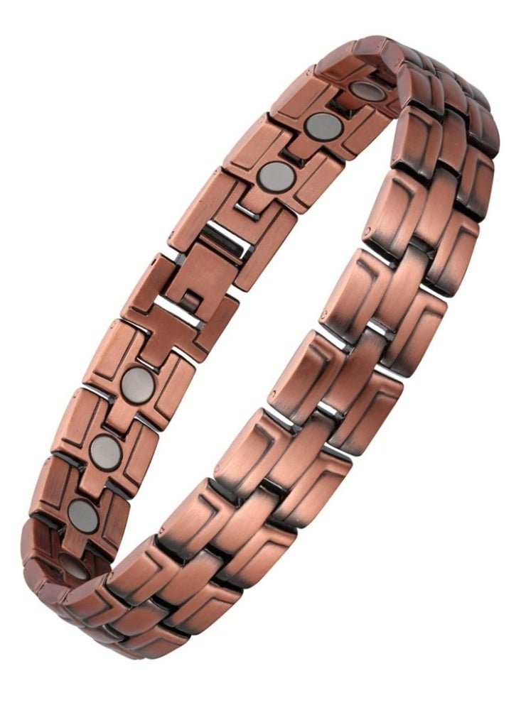 bebeFuture Vintage Copper Link Bracelet with Adjustable Tool - Premium Antique Finish Chain Jewelry - Image 1