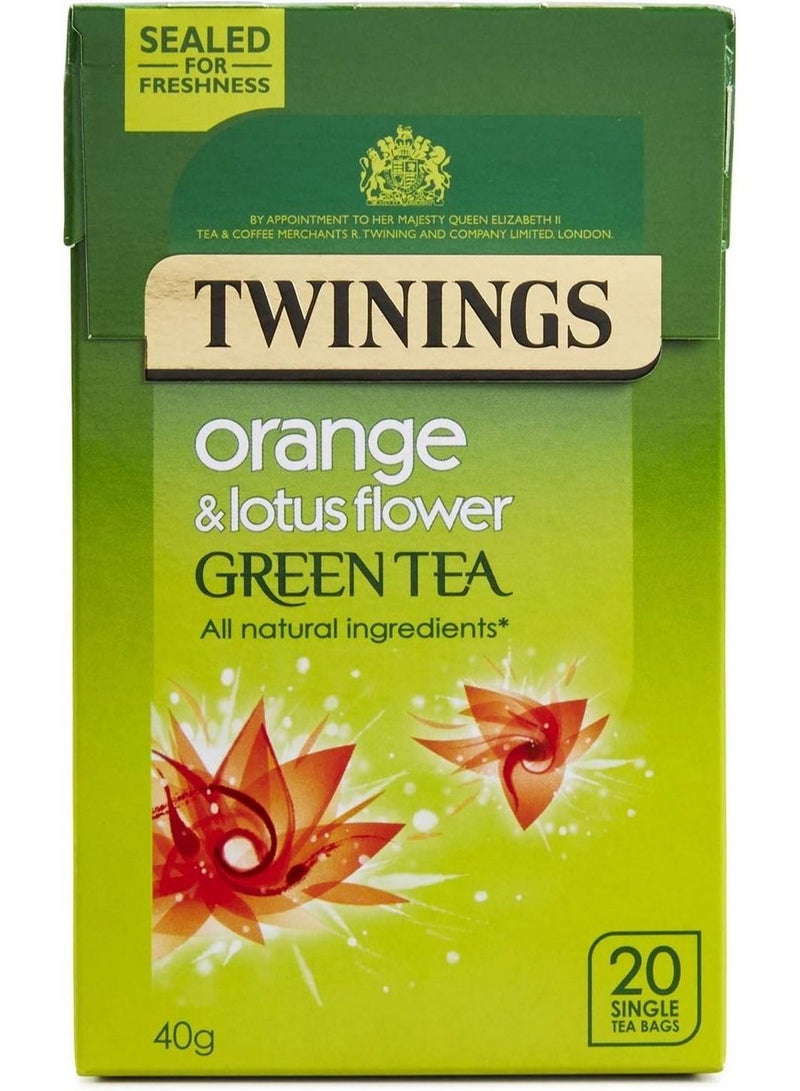 Twinings Orange & Lotus Flower Green Tea 20 Tea Bags  - Image 1