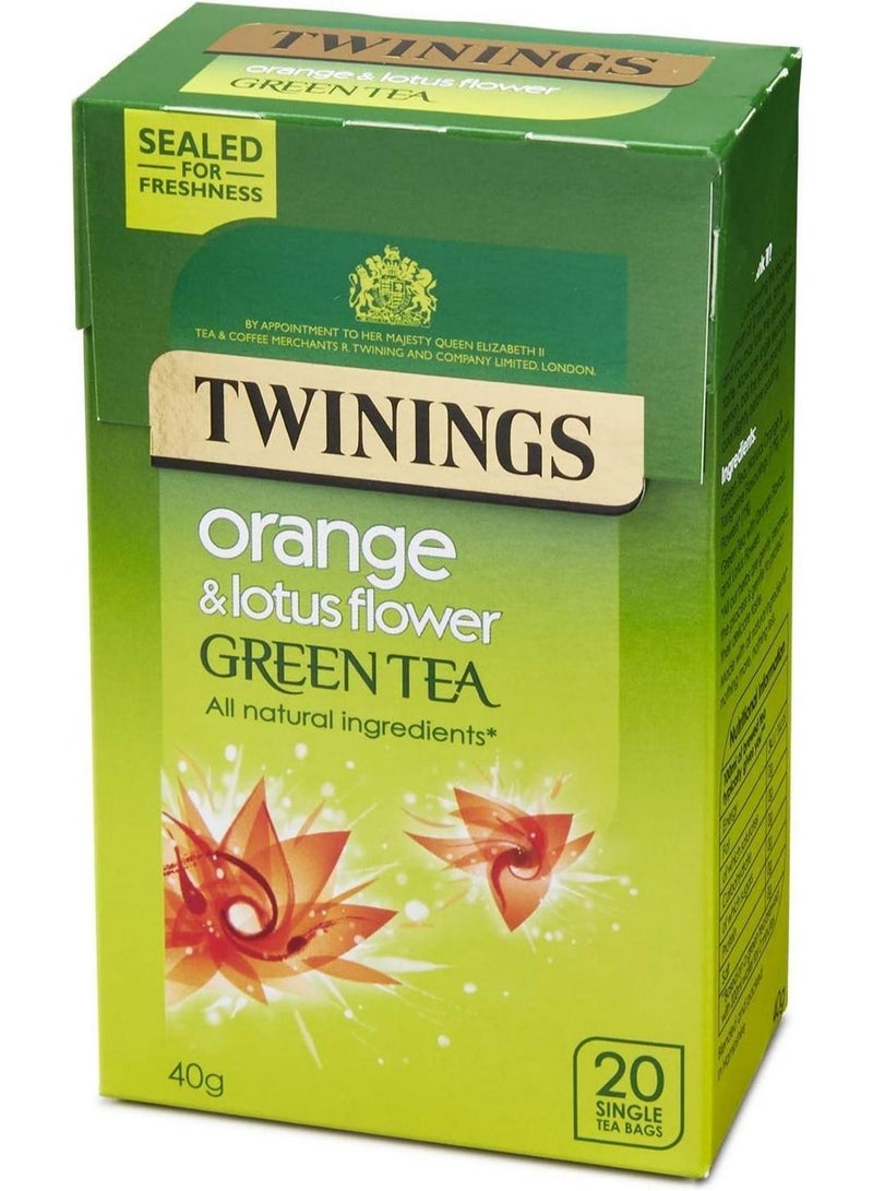 Twinings Orange & Lotus Flower Green Tea 20 Tea Bags  - Image 2
