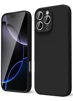 Case Up Compatible with iPhone 16 Pro 6.3 Inch Case, Premium Liquid Silicone [Camera Protection] [Soft Anti-Scratch Microfiber Lining] Shockproof Protective Slim Phone Cover for iPhone 16 Pro, Black  - Image 1
