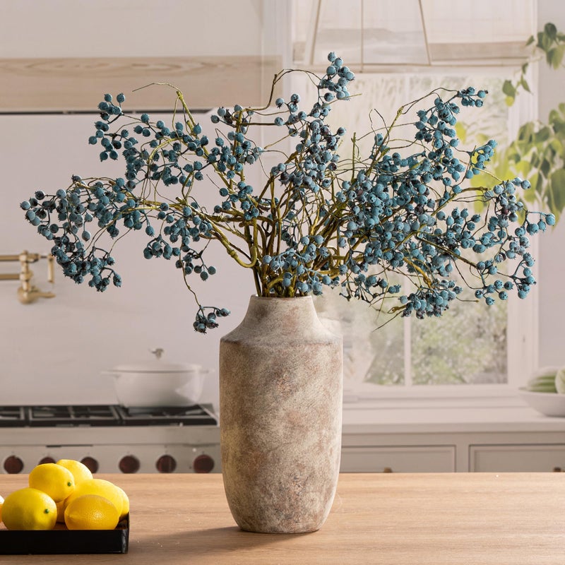 Mitt&Ditt Ceramic Flower Vase, 12.5 inch Tall Off-White Vase, Large Decorative Terracotta Vases, Farmhouse Rustic Pottery Vases for Home Decor, Living Room, Table - Image 3