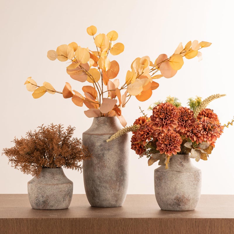 Mitt&Ditt Ceramic Flower Vase, 12.5 inch Tall Off-White Vase, Large Decorative Terracotta Vases, Farmhouse Rustic Pottery Vases for Home Decor, Living Room, Table - Image 5