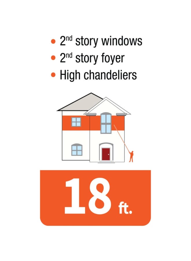 أنجر عمود تنظيف قابلة للتمدد تيليسكوبي للوصول إلى الأماكن الصعبة بلون أزرق ورمادي فاتح وطوله 18 قدم 972960 - Image 5