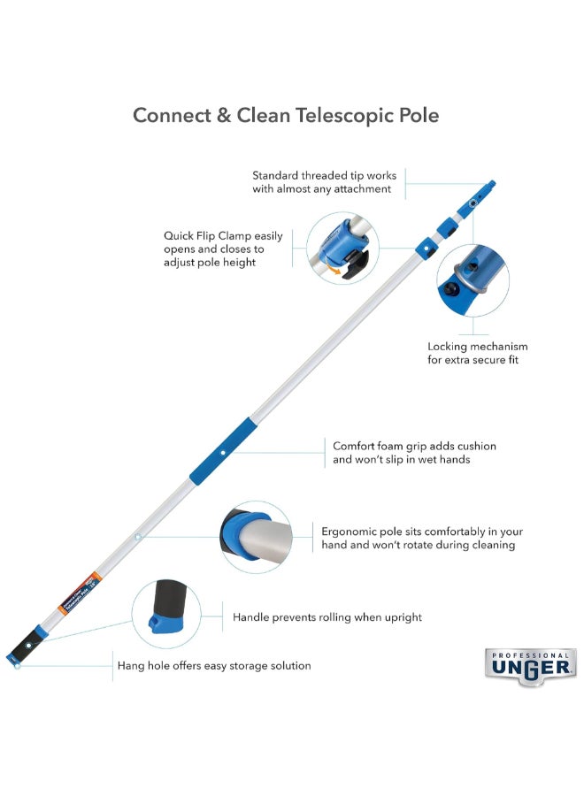 أنجر عمود تنظيف قابلة للتمدد تيليسكوبي للوصول إلى الأماكن الصعبة بلون أزرق ورمادي فاتح وطوله 18 قدم 972960 - Image 2