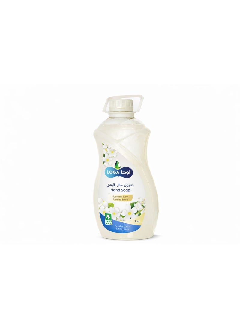 LOGA Jasmine Hand Soap 2.4L Gentle Liquid Soap Moisturizing Soft Skin Daily Use Saudi Made