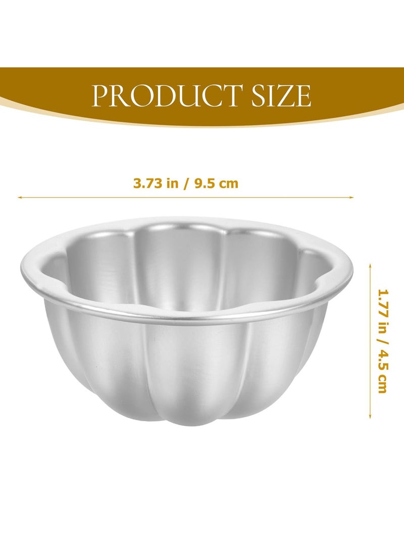 6 Pack Flower Shaped Egg Tart Molds, Aluminum Alloy Pudding and Cake Baking Cups, Reusable Cupcake Muffin Jelly Non-Stick Kitchen Accessories