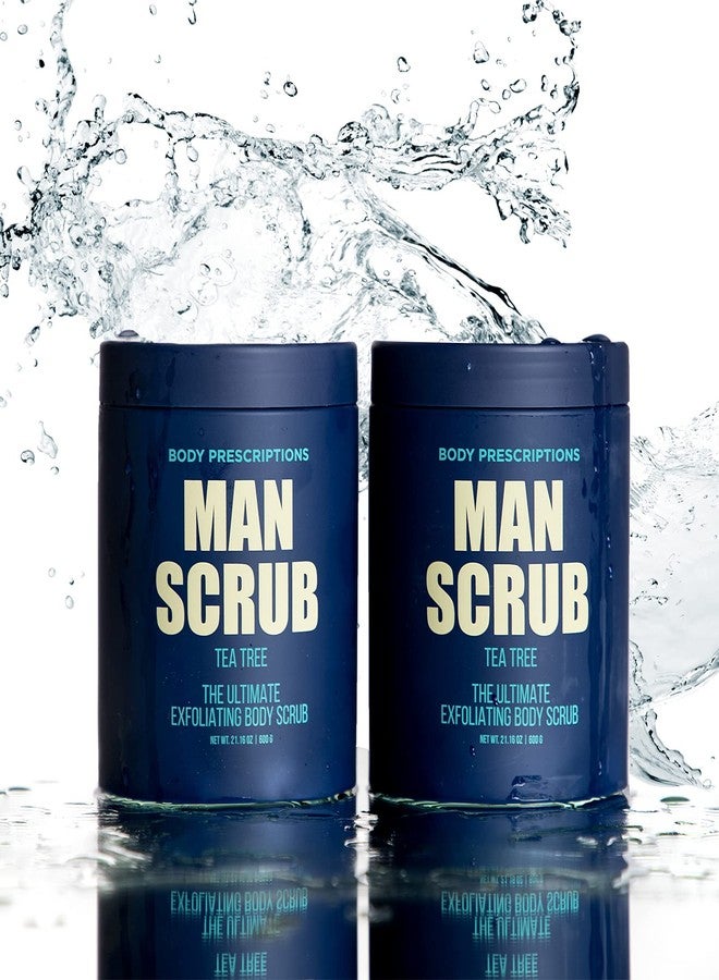 Body Prescriptions Men’s Exfoliating Body Scrub - Ultimate Skin Cleansing Wash in Jar with Twist-Top Lid, For All Skin Types, 21 Ounce (Pack of 2), Tea Tree - Image 2