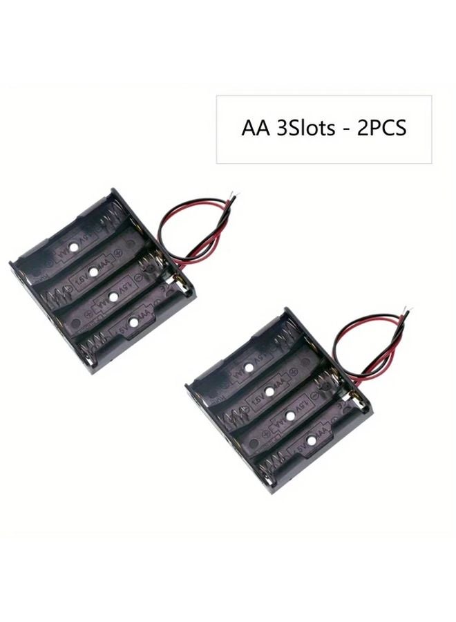 2PCS AA 4 Slots Battery Holder with Wire DIY Storage Box 1 5V 3V 4 5V 6V - Image 1