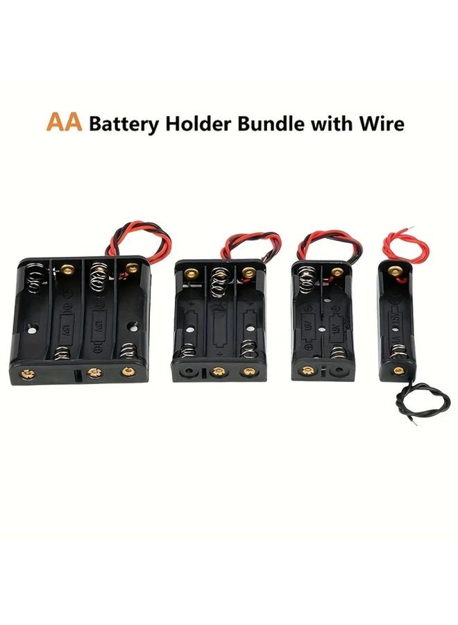 2PCS AA 4 Slots Battery Holder with Wire DIY Storage Box 1 5V 3V 4 5V 6V - Image 2