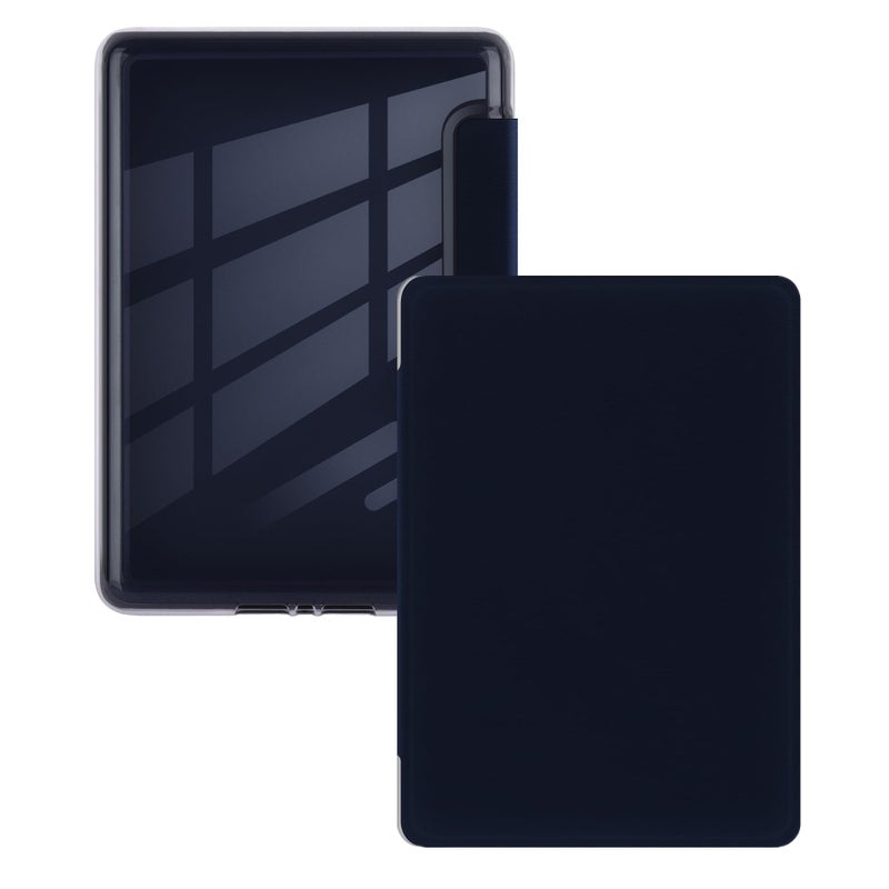 غلاف Kindle الجيل العاشر بحجم 6 بوصات لعام 2019 (النموذج J9G29R) مع وضع النوم التلقائي، غلف خلفي شفاف من مادة TPU الناعجة والصلبة، النسخة الشبابية 658، اللون الأزرق الداكن - Image 1
