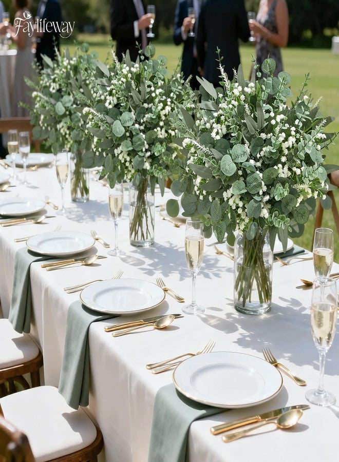 Faylifeway 150Pcs 5 Kind Mixed Greenery Eucalyptus Stems Bulk for Wedding Decor, Babies Breath Flowers Artificial & Greenery for Centerpieces DIY Bouquets Vases Table Home Decor - Image 5