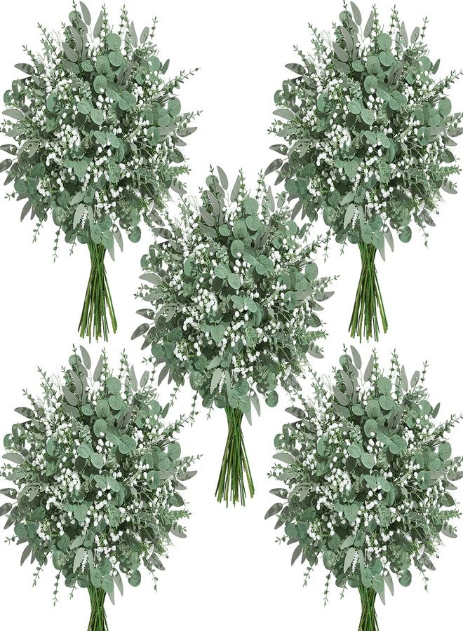 Faylifeway 150Pcs 5 Kind Mixed Greenery Eucalyptus Stems Bulk for Wedding Decor, Babies Breath Flowers Artificial & Greenery for Centerpieces DIY Bouquets Vases Table Home Decor - Image 1